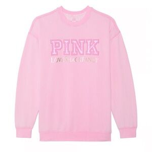 PINK X LOVESHACKFANCY OVERSIZED CREW SWEATSHIRT SIZE M